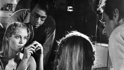 Bogdanovich directing his star - and lover - on set for "The Last Picture Show"