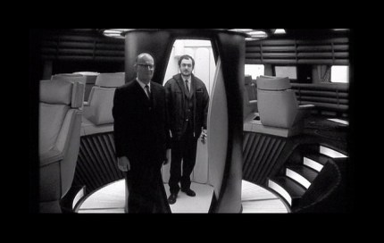 "2001" co-author Arthur C. Clarke with Kubrick on set