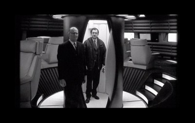 "2001" co-author Arthur C. Clarke with Kubrick on set