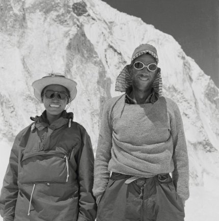 Tenzing Norgay and Ed Hillary after summiting Everest.