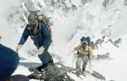 Hilary and Tenzing en route to the summit of Everest.