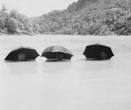 Escaping the heat in the Arun River, en route to Everest 1951.