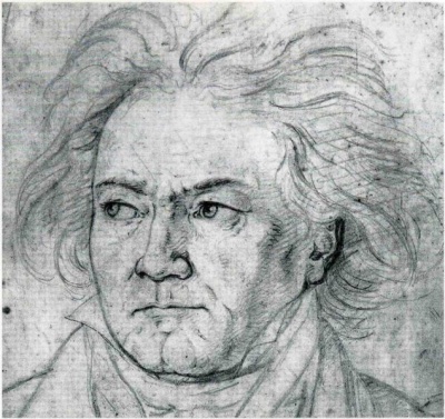 Portrait of Beethoven by Kloeber (1818)