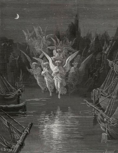 A little distance from the prow Those crimson shadows were: I turned my eyes upon the deck— Oh, Christ! what saw I there!