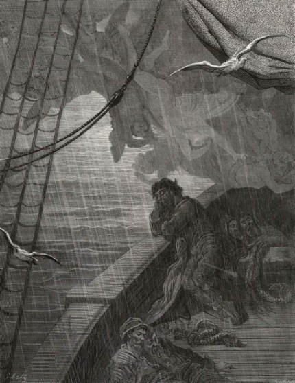 And the coming wind did roar more loud, And the sails did sigh like sedge, And the rain poured down from one black cloud; The Moon was at its edge.
