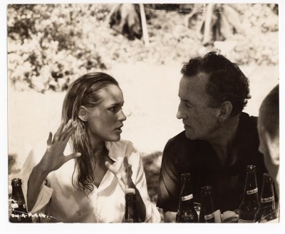 Ursula Andress and Ian Fleming on location for Dr. No