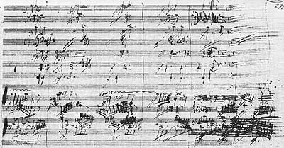 The Agnus Dei from the autograph score to the Mass in C